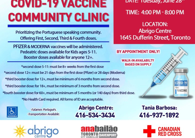 Abrigo’s Next COVID-19 Vaccination Clinic is June 28th