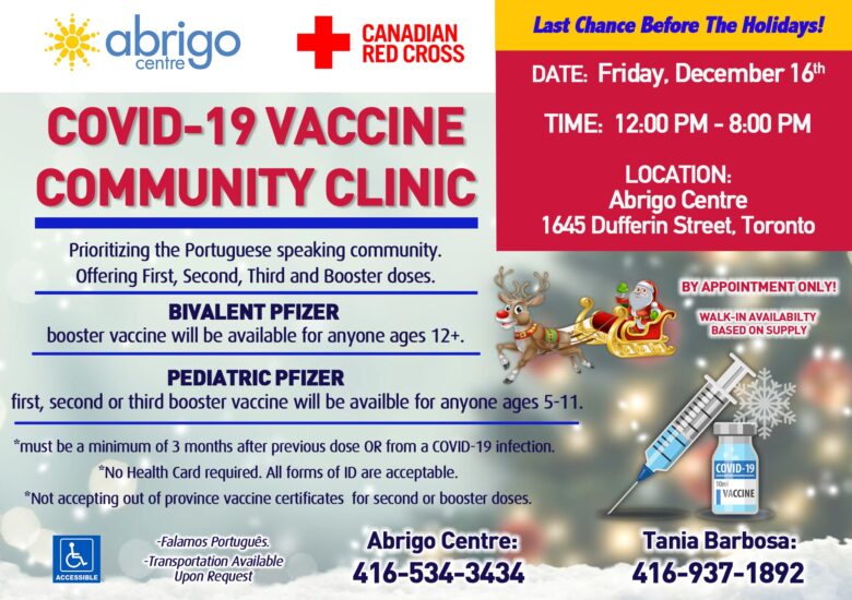 Abrigo’s Next COVID-19 Vaccination Clinic is Friday, December 16